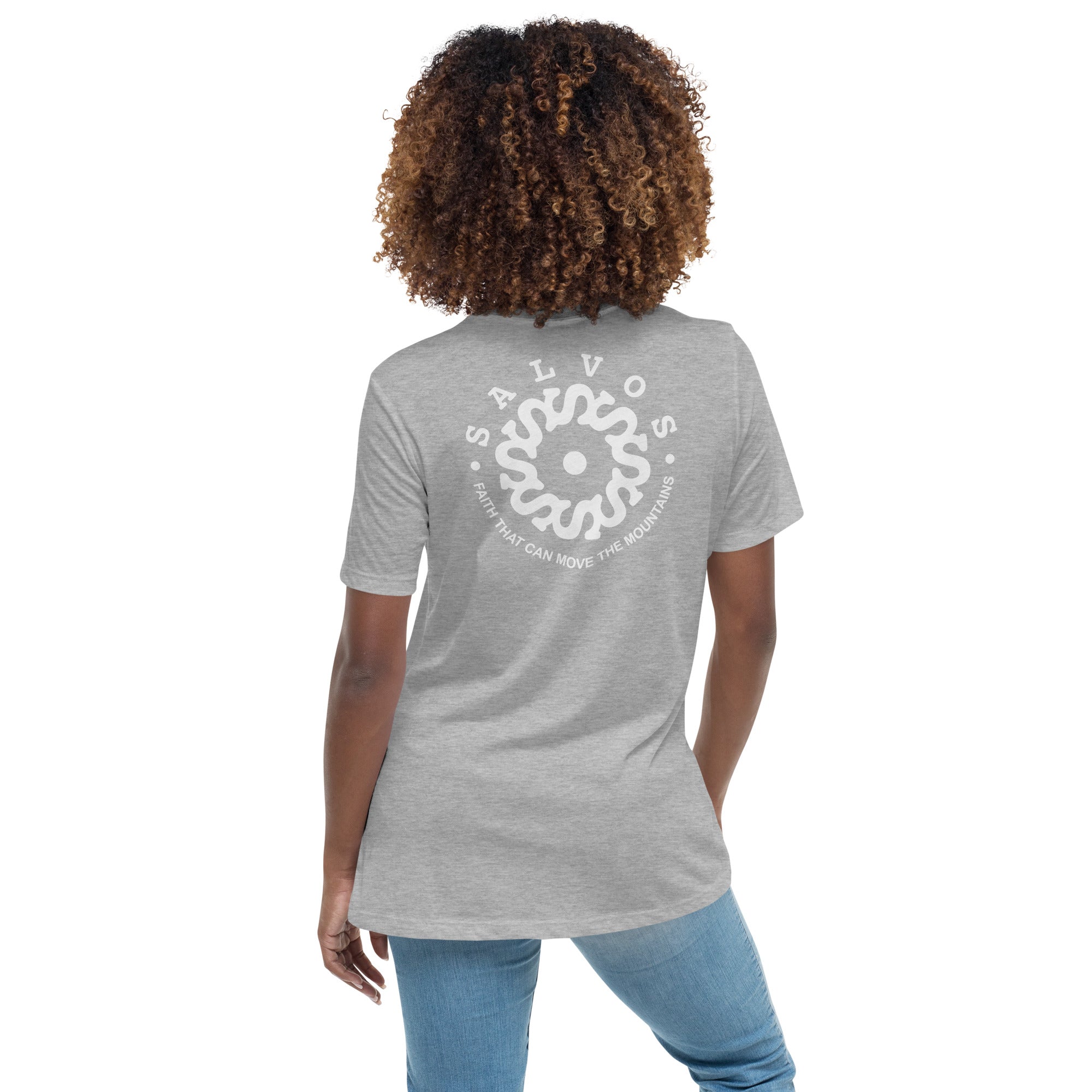 SALVOS FLOWER IN ATHLETIC HEATHER WOMEN RELAXED TEE